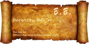 Beretzky Bán névjegykártya